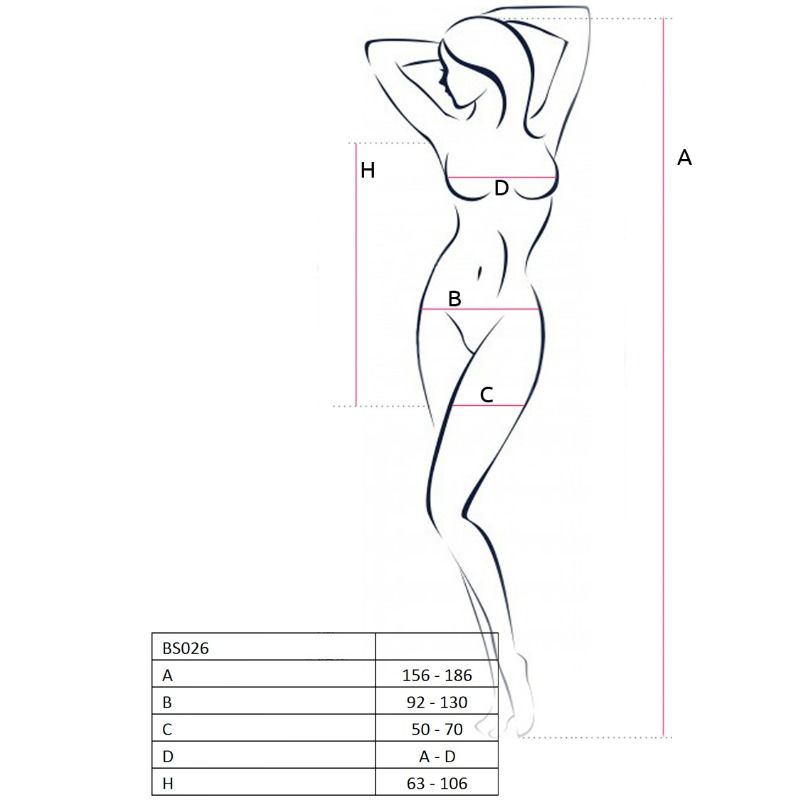 Passion - Woman Bs026 Bodystocking Weisser Kleidstil Eine Grösse