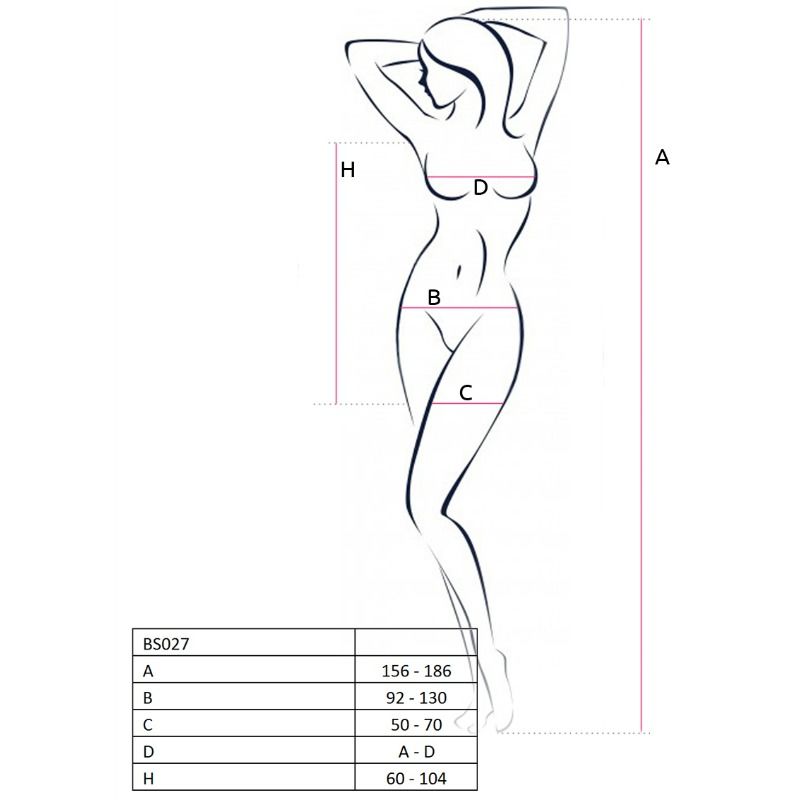 Passion - Woman Bs027 Bodystocking Weisser Kleidstil Eine Grösse