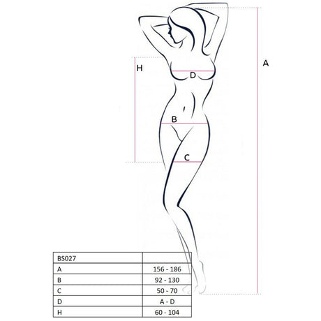 Passion - Woman Bs027 Bodystocking Roter Kleidstil, Eine Grösse
