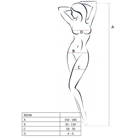 Passion - Woman Bs038 Bodystocking Schwarz Eine Grösse