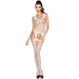Passion - Woman Bs038 Weisser Bodystocking, Eine Grösse