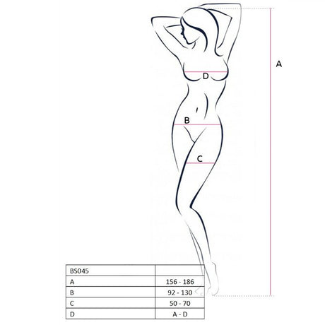 Passion - Woman Bs045 Bodystocking Schwarz Eine Grösse