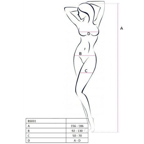 Passion - Woman Bs031 Roter Bodystocking, Eine Grösse
