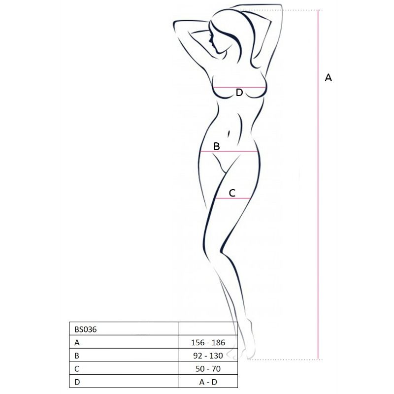 Passion - Woman Bs036 Weisser Bodystocking, Eine Grösse