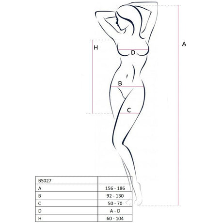 Passion - Woman Bs027 Schwarzes Kleiderbodystocking, Einheitsgröße