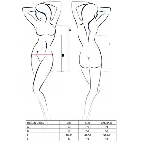 Passion - Woman Hellen Kleid und Tanga Grösse L/XL