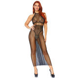 Leg Avenue - Halter Dual Net Rückenloses Kleid