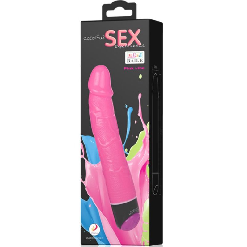 Baile - Bunter Sex Realistischer Vibrator Rosa 23 cm