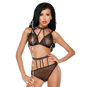 Me-Seduce - Dotty Set Zwei Stück Schwarz L/XL