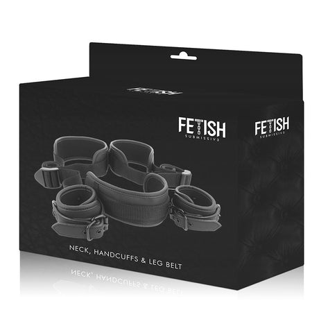 Fetish Submissive - Position mit Offenen Beinen und Handschellen mit Noprene-Futter