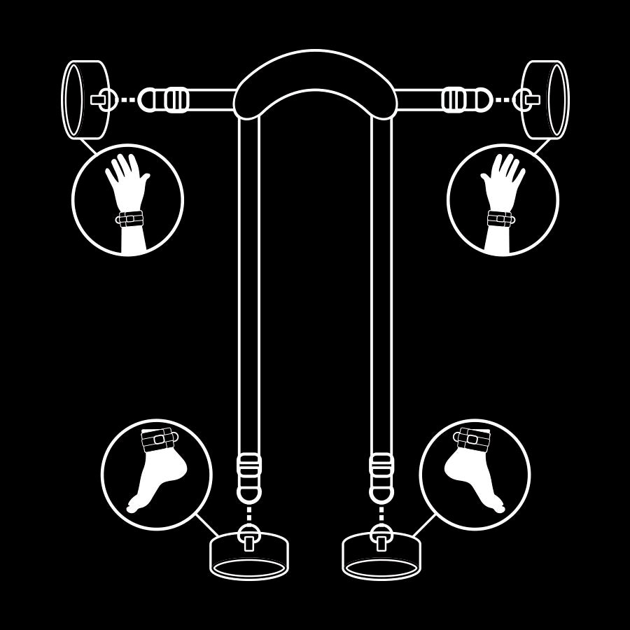 Fetish Submissive - Meisterposition mit 4 Noprene-Gefüttert Handschellen