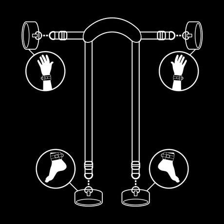 Fetish Submissive - Meisterposition mit 4 Noprene-Gefüttert Handschellen