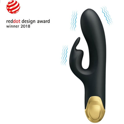 Rabbit-Vibrator Double Pleasure mit Zinkkappe und 7 Modi Schwarz 19,2 x 3,8 cm