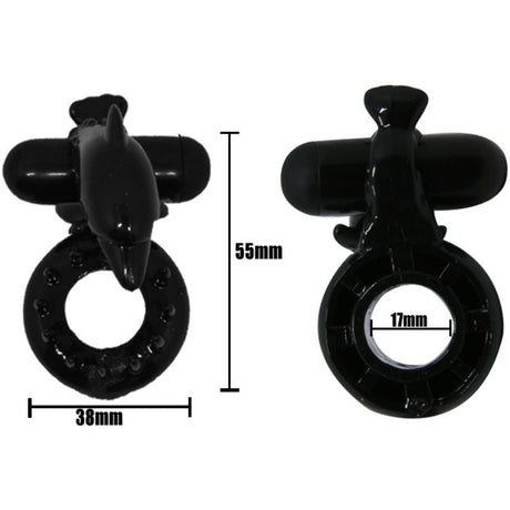Penisring Süsser Ring mit Klitorisstimulator Delphin Schwarz.2