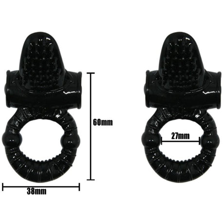 Penisring Sweet Ring Vibrierring mit Texturiertem Kaninchen Schwarz.6
