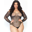 Leg Avenue - Kristallisierter Fischnetz-Bodystocking 1x-2x