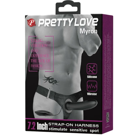 Pretty Love - Myron Strap-On mit Vibration und Hohldildo