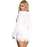 Subblime - Babydoll White Long Sleeves Fringed L / XL