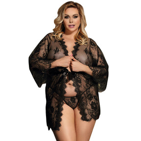 Subblime - Queen plus Lace Peignoir Flared Sleeves