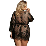 Subblime - Queen plus Lace Peignoir Flared Sleeves