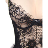 Subblime - Queen plus Floral Lace und Fringed Black Teddy