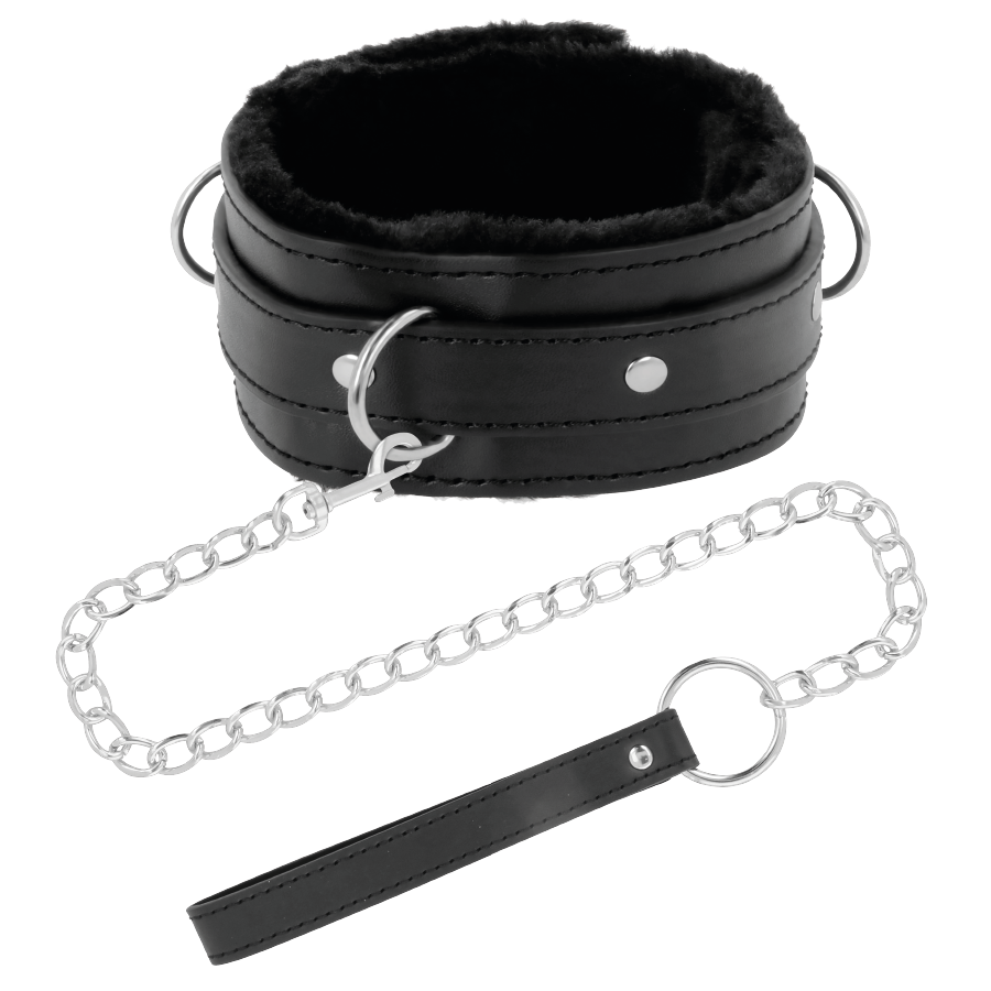 Darkness - Bequeme Halskette mit Lederkette