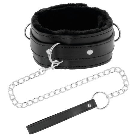 Fetisch-Toy Bequeme Halskette mit Lederkette.1