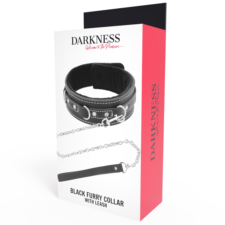 Darkness - Hochwertige Leder-Halskette mit Leine