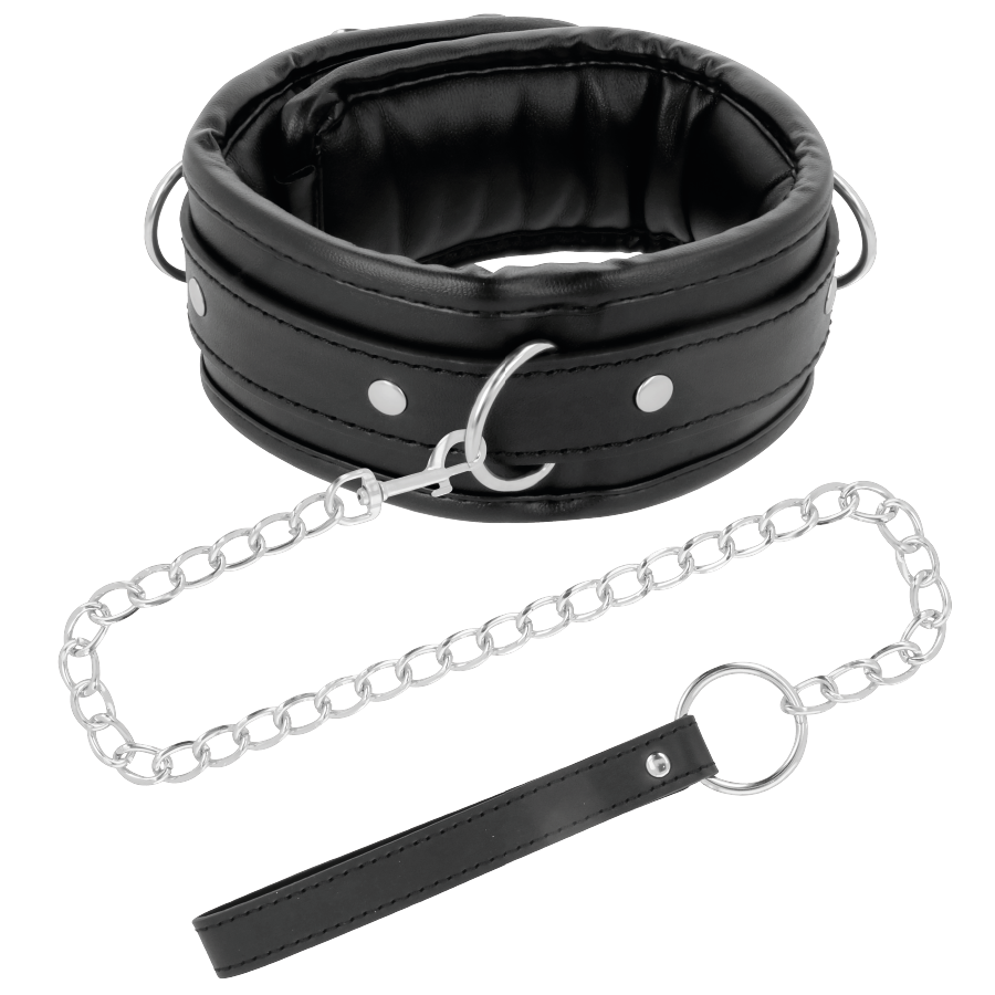 Darkness - Weiche Leder-Halskette mit Kette