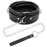 Darkness - Weiche Leder-Halskette mit Kette