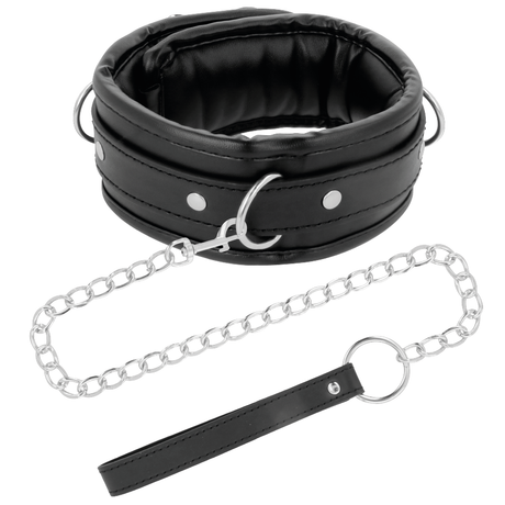 Fetisch-Toy Weiche Leder-Halskette mit Kette.1