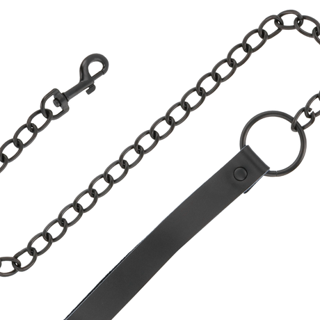 Fetisch-Toy Schwarze Halskette mit Kette.3