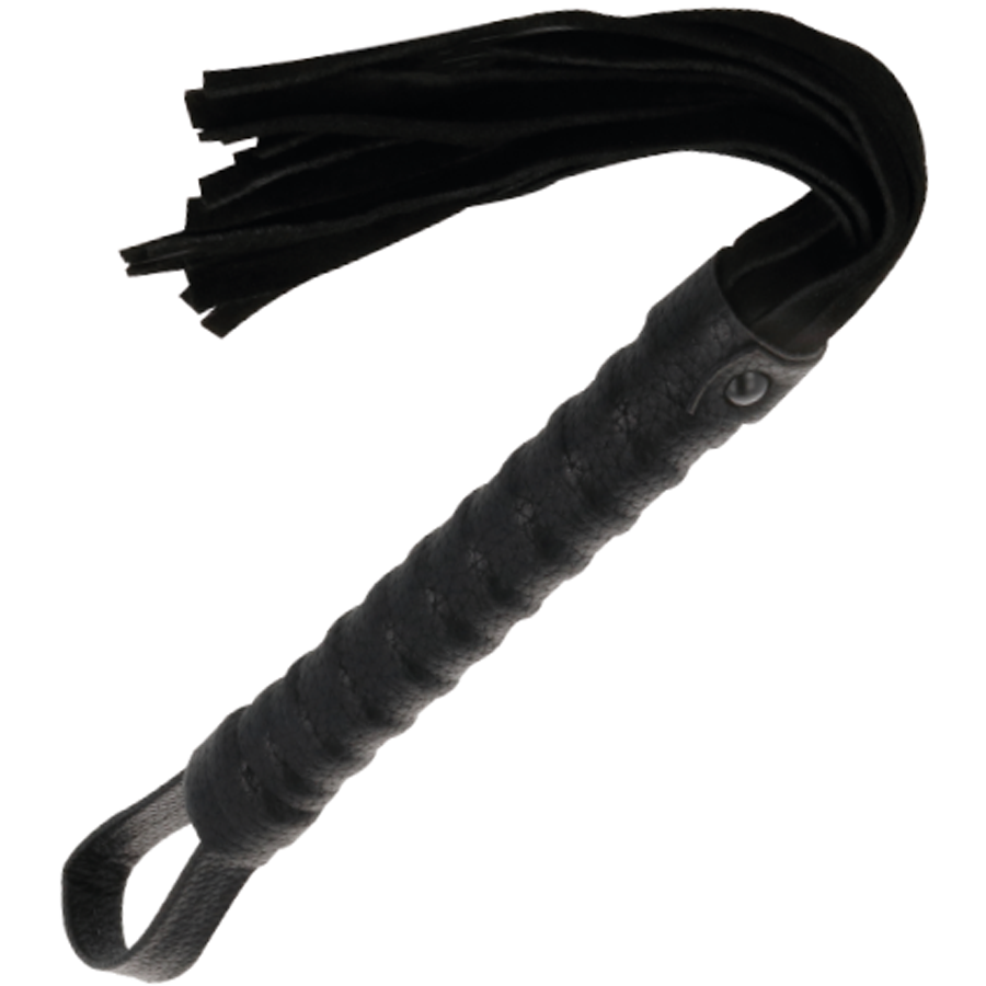 Darkness - Schwarze Bondage-Peiste mit Ledergriff