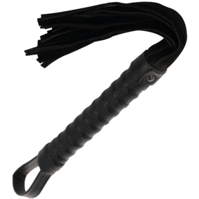Darkness - Schwarze Bondage-Peiste mit Ledergriff