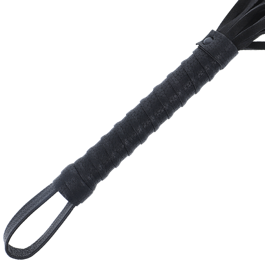 Darkness - Schwarze Bondage-Peiste mit Ledergriff