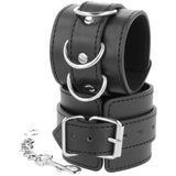 Darkness - Schwarze Verstellbare Leder-Knöchel-Handschellen