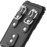 Darkness - Schwarze, Verstellbare Lederhandschellen mit Futter