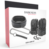 Darkness - Handschellen und Kragen aus Schwarzem Leder