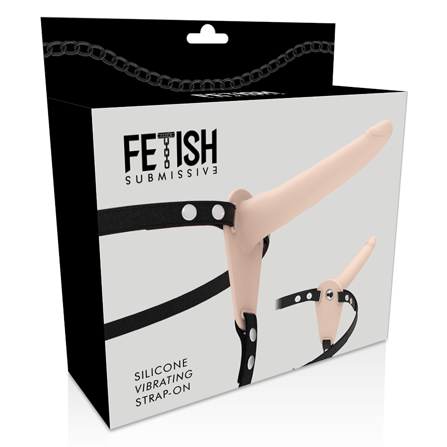 Fetish Submissive Harness - Hautfarbenes Silikonvibrator 15 cm