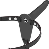Fetish Submissive Harness - Schwarzer Silikonvibrator 15 cm
