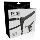 Fetish Submissive Harness - Schwarzer Silikonvibrator 15 cm