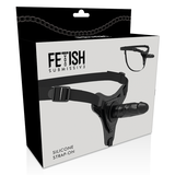 Fetish Submissive Harness - Realistisches Schwarzes Silikon 15 cm