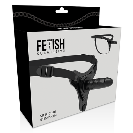 Strap-on Realistisches Schwarzes Silikon 14 cm.4