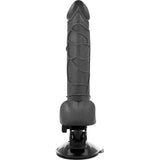 Basecock - Realistischer Vibrator mit Fernbedienung Schwarz mit Hoden 19.5 cm-x-4 cm