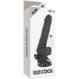 Basecock - Realistischer Vibrator mit Fernbedienung Schwarz mit Hoden 19.5 cm-x-4 cm