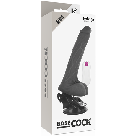 Basecock - Realistischer Vibrator mit Fernbedienung Schwarz 19 cm-x-4 cm