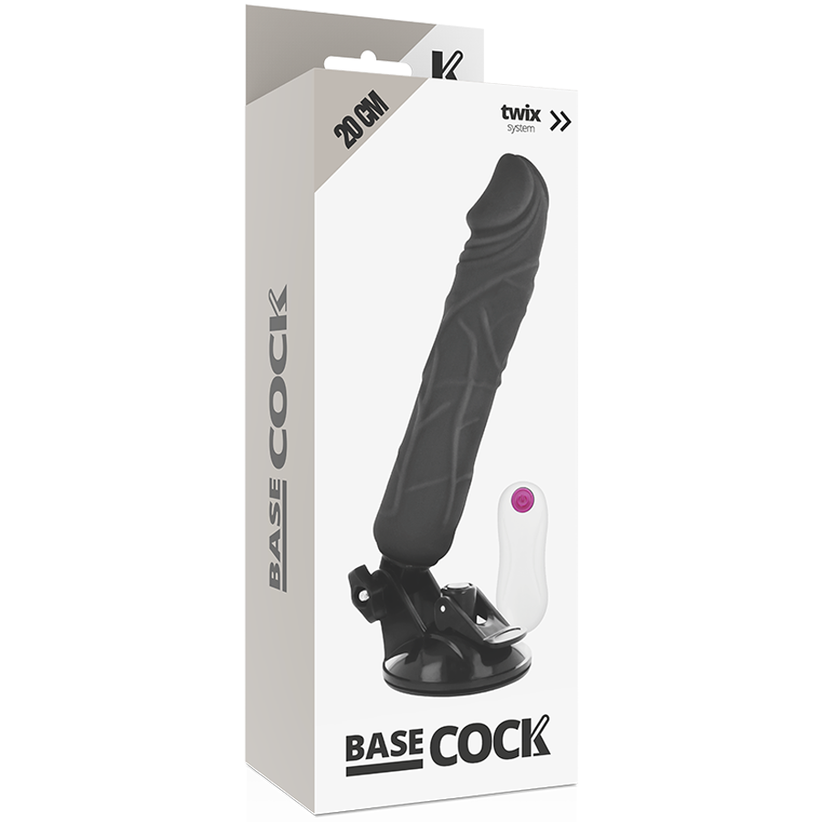 Basecock - Realistischer Vibrator mit Fernbedienung Schwarz 20 cm-x-4 cm