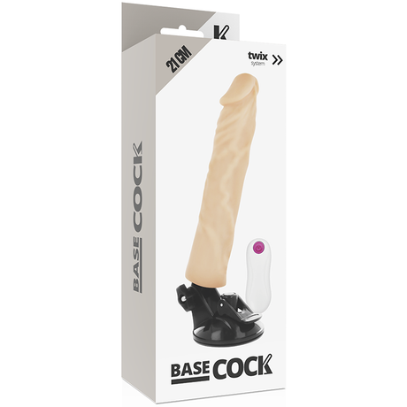 Basecock - Realistischer Vibrator mit Fernbedienung Naturweiss 21 cm-x-4 cm