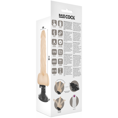 Basecock - Artikulierbarer Vibrator Natürlich mit Fernbedienung 21 cm-x-5 cm
