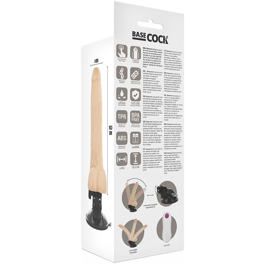 Basecock - Artikulierbarer Vibrator Natürlich Fernbedienung 18.5 cm-x-4 cm